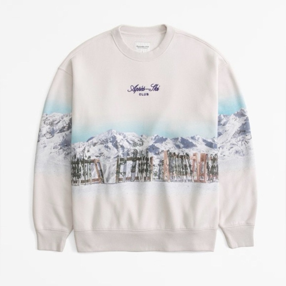 NWT Abcrombie & Fitch Ski Destination Vintage Sunday Crew Size: M